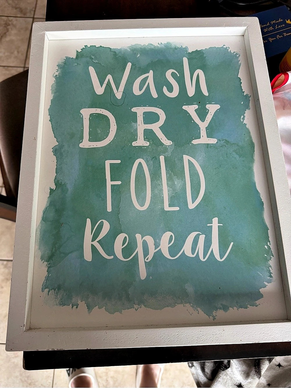 Hobby Lobby Wash Dry Fold Repeat Laundry Wall Decor Framed Wall Art